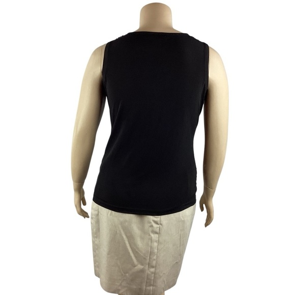 Calvin Klein Black Sequin Sleeveless Cowl Neck Top Size XL - Picture 5 of 7